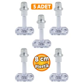 Badem10 5 Adet 8 cm Şeffaf Plastik Mobilya Kapı Arkası Durdurucu