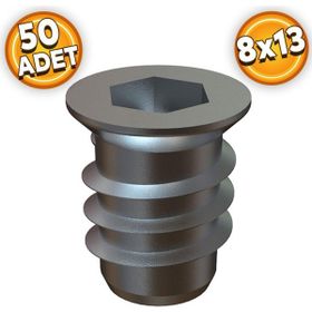 Badem10 50 Adet 8x13 M6 Çinko Metal Dübel