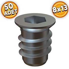 Badem10 50 Adet 8x13 M6 Çinko Metal Dübel