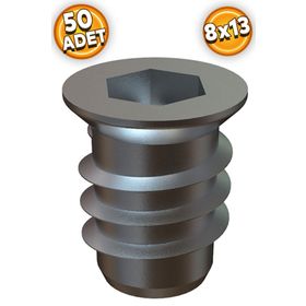 Badem10 50 Adet 8x13 M6 Çinko Metal Dübel