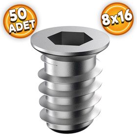 Badem10 50 Adet 8x16 M6 Çinko Metal Dübel