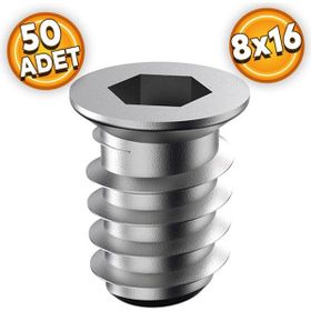 Badem10 50 Adet 8x16 M6 Çinko Metal Dübel