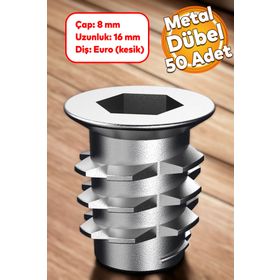 Badem10 50 Adet 8x16 M6 Çinko Metal Dübel