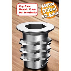 Badem10 50 Adet 8x16 M6 Çinko Metal Dübel