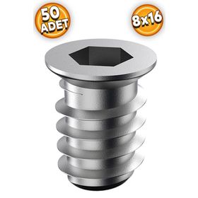 Badem10 50 Adet 8x16 M6 Çinko Metal Dübel