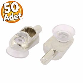 Badem10 50 Adet Raf Pimi Vantuzlu Cam Ahşap Metal Raf Tutucu Çivisi Mobilya Dolap Pimi