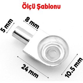 Badem10 50 Adet Raf Pimi Vantuzlu Cam Ahşap Metal Raf Tutucu Çivisi Mobilya Dolap Pimi