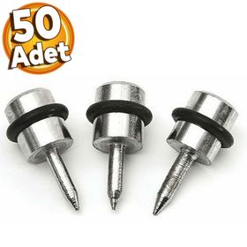 Badem10 50 Adet Raf Pimi Vidalı Contalı Cam Ahşap Metal Tutucu Çivisi Mobilya Metal Dolap Pimi