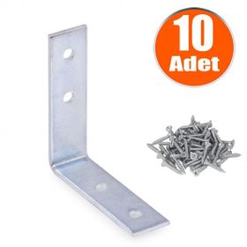 Badem10 55x55x15 mm 10 Adet Mobilya Dolap Köşe Bağlantı Sabitleme L Demir Gönye