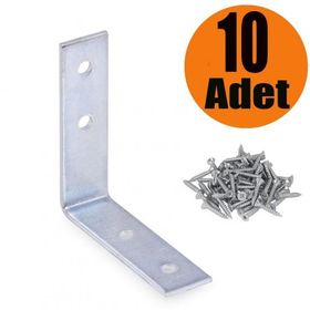 Badem10 55x55x15 mm 10 Adet Mobilya Dolap Köşe Bağlantı Sabitleme L Demir Gönye