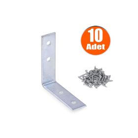 Badem10 55x55x15 mm 10 Adet Mobilya Dolap Köşe Bağlantı Sabitleme L Demir Gönye