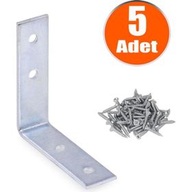Badem10 55x55x15 mm 5 Adet Mobilya Dolap Köşe Bağlantı Sabitleme L Demir Gönye