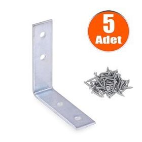 Badem10 55x55x15 mm 5 Adet Mobilya Dolap Köşe Bağlantı Sabitleme L Demir Gönye