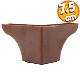 Badem10 7.5 cm Kahverengi Ahşap Desenli Baza Ayak Rose Lüks Mobilya Kanepe Sehpa Puf Koltuk Ayağı
