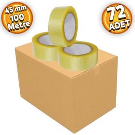 Badem10 72 Adet 45 mm 100 mt Şeffaf Güçlü Yapışkanlı Kopmayan Koli Bandı