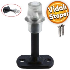 Badem10 8 cm Plastik Mat Siyah Silikonlu Kapı Stoperi