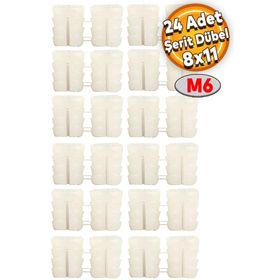 Badem10 8x11 Plastik M6 24 Adet Şerit Dübel