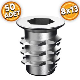 Badem10 8x13 M6 Çinko 50 Adet Metal Euro Dübel