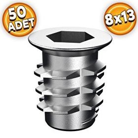 Badem10 8x13 M6 Çinko 50 Adet Metal Euro Dübel