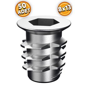 Badem10 8x13 M6 Çinko 50 Adet Metal Euro Dübel