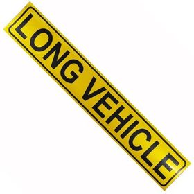 Badem10 9x50 cm Long Vehichle Yazısı Reflektörlü Fosforlu Şerit Bant