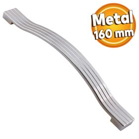 Badem10 Akasya Çekmece Mutfak Dolap Kapak 160 mm Krom Metal Kulp