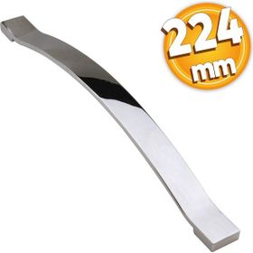 Badem10 Akasya Çekmece Mutfak Dolap Kapak 224 mm Krom Metal Kulp