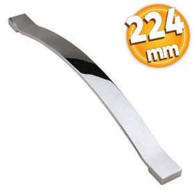 Badem10 Akasya Çekmece Mutfak Dolap Kapak 224 mm Krom Metal Kulp