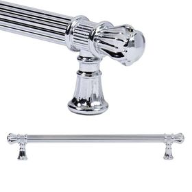 Badem10 Akbatı Çekmece Dolap Kapak Kulpu Kulbu 224 mm Rustik Krom Metal Kulp