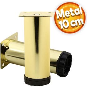 Badem10 Akça Ayarlanabilir 10 cm Gold Altın Metal Baza Mobilya Kanepe Sehpa TV Ünitesi Koltuk Ayağı