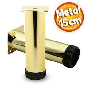 Badem10 Akça Ayarlanabilir 15 cm Gold Altın Metal Baza Mobilya Kanepe Sehpa Tv Ünitesi Koltuk Ayağı
