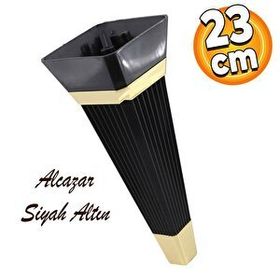 Badem10 Alcazar Lüks 23 cm Siyah Altın Baza Mobilya Kanepe Sehpa Tv Ünitesi Koltuk Ayağı