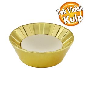 Badem10 Alita Düğme Plastik Gold Altın Tek Vidalı Kulp