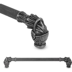 Badem10 Alyans 224 mm Rustik Metal Antik Gümüş Çekmece Dolap Kapak Kulbu