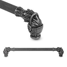 Badem10 Alyans 224 mm Rustik Metal Antik Gümüş Çekmece Dolap Kapak Kulbu