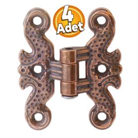Badem10 Antik Bakır 4 Adet Mobilya Dolap Kapak Hobi Metal Kelebek Menteşe