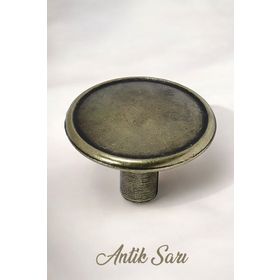 Badem10 Art Düğme Metal Antik Sarı Daire Çekmece Dolap Kapak Kulbu