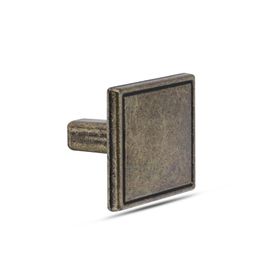 Badem10 Art Düğme Metal Antik Sarı Kare Çekmece Dolap Kapak Kulbu