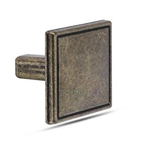 Badem10 Art Düğme Metal Antik Sarı Kare Çekmece Dolap Kapak Kulbu