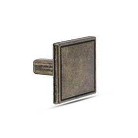 Badem10 Art Düğme Metal Antik Sarı Kare Çekmece Dolap Kapak Kulbu