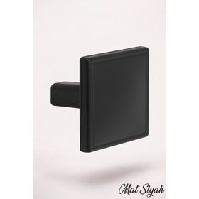 Badem10 Art Düğme Metal Mat Siyah Kare Çekmece Dolap Kapak Kulbu