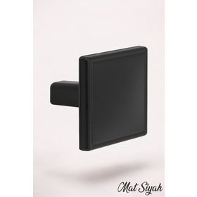 Badem10 Art Düğme Metal Mat Siyah Kare Çekmece Dolap Kapak Kulbu