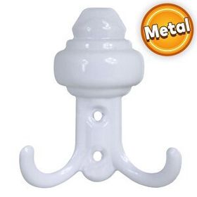 Badem10 As Orta Sarıklı Vestiyer Beyaz Metal Duvar Dolap Elbise Askılığı