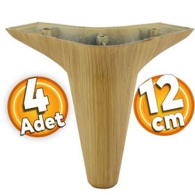 Badem10 Aspen 12 cm Açık Kahverengi Baza 4 Adet Mobilya Kanepe Sehpa TV Ünitesi Koltuk Ayağı