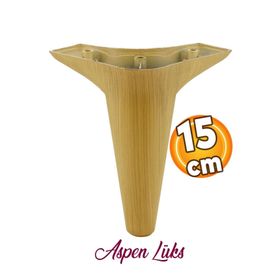 Badem10 Aspen 15 cm Açık Kahverengi Baza Ayak Lüks Mobilya Kanepe Sehpa TV Ünitesi Koltuk Ayağı