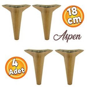 Badem10 Aspen 18 cm Kahverengi Mobilya Kanepe Sehpa Puf Koltuk Ayağı