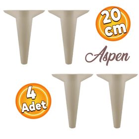 Badem10 Aspen 20 cm Krem Baza Ayak Lüks Mobilya Kanepe Sehpa Puf Koltuk Ayağı