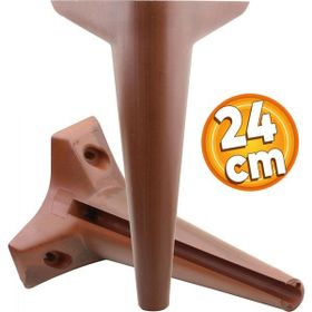 Badem10 Aspen 24 cm Kahverengi Ahşap Desenli Baza Ayak Lüks Mobilya Kanepe Sehpa Puf Koltuk Ayağı
