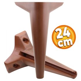 Badem10 Aspen 24 cm Kahverengi Ahşap Desenli Baza Ayak Lüks Mobilya Kanepe Sehpa Puf Koltuk Ayağı