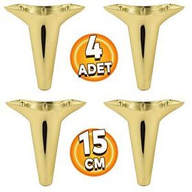 Badem10 Aspen Gold Altın Renk 15 cm 4 Adet Mobilya Kanepe Sehpa TV Ünitesi Baza Koltuk Ayağı